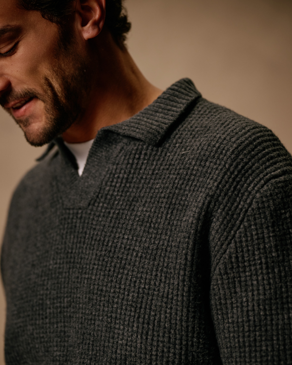 Riva Waffle Polo - Anthracite