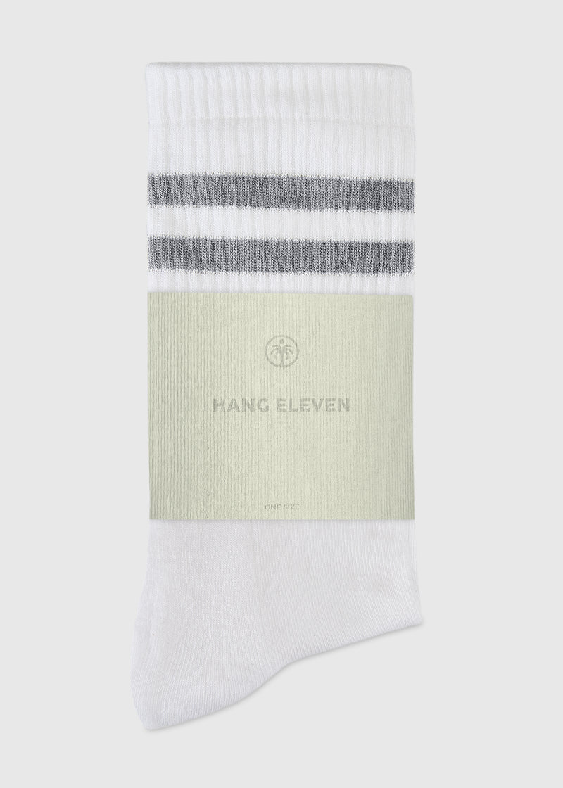 Hang Eleven Uni gestreifte Socken - Hellgrau