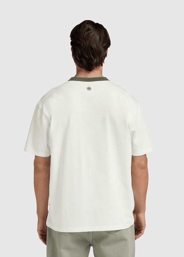 T-shirt à col délavé - Vert Chimère