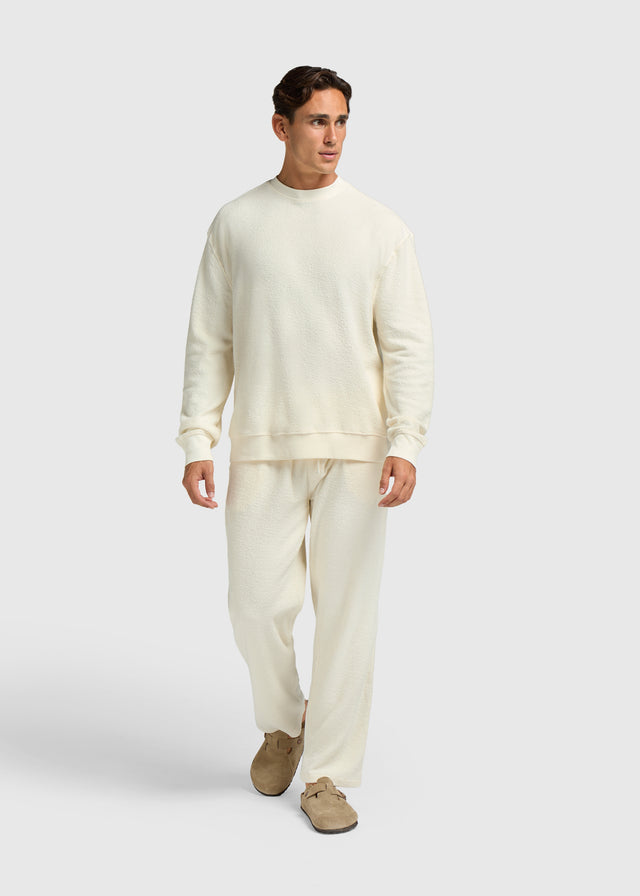 Toweling Bouclé Crewneck - Off White