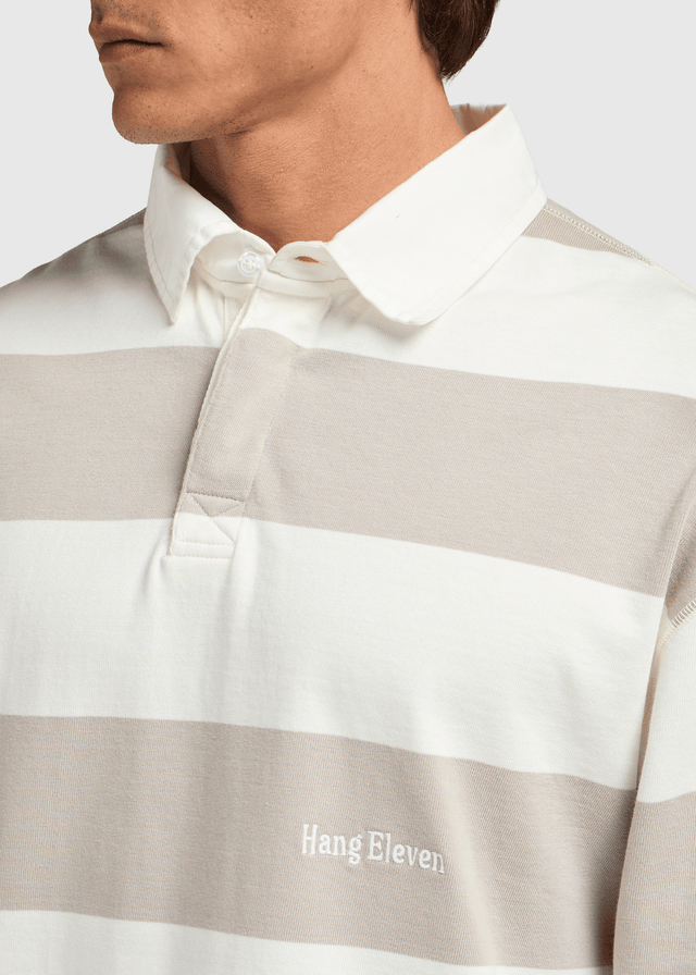 Polo à grandes rayures – Sable