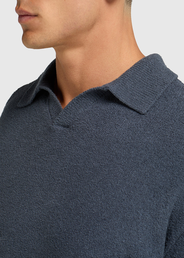 Loop Knit Polo - Ombre Blue