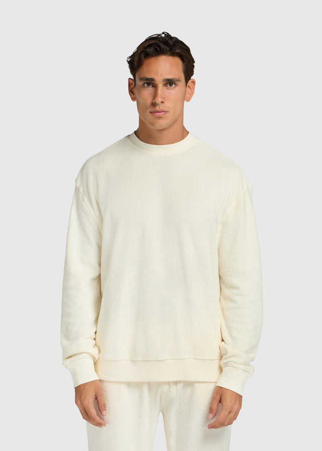 Toweling Bouclé Crewneck - Off White