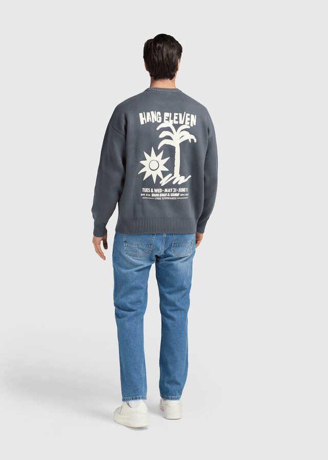 Pull ras du cou Paradise Knit - Bleu ombré 