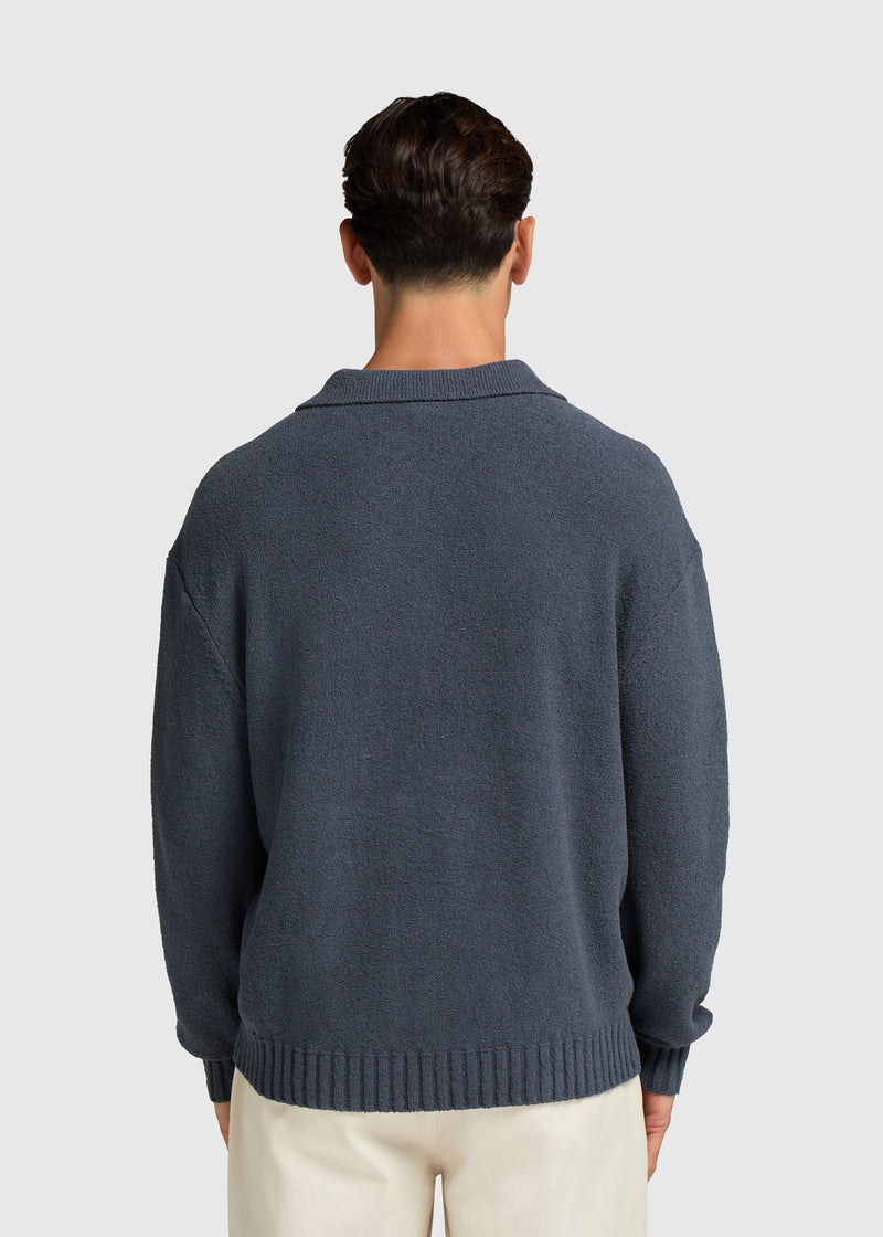 Loop Knit Polo - Ombre Blue