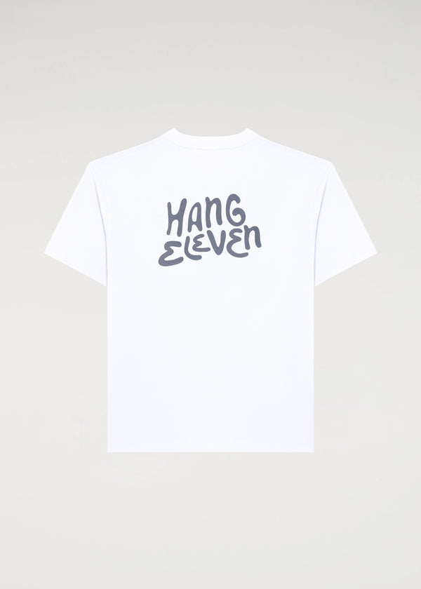 Brand Tee - White / Dusty Blue