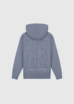 Back Embro Hoodie - Stone Grey