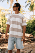 Big Stripe Tee - Sand