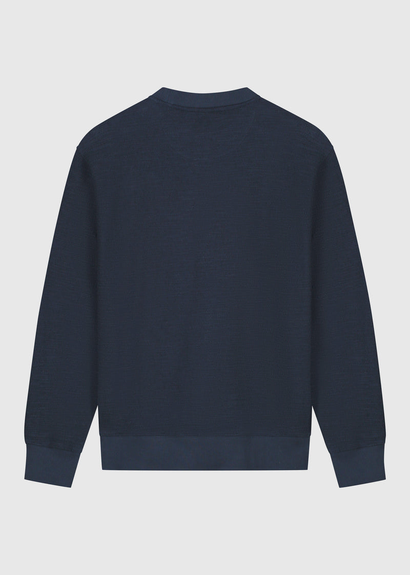 Bouclé Crewneck - Ombre Blue