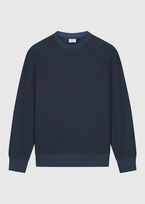 Bouclé Crewneck - Navy Blue