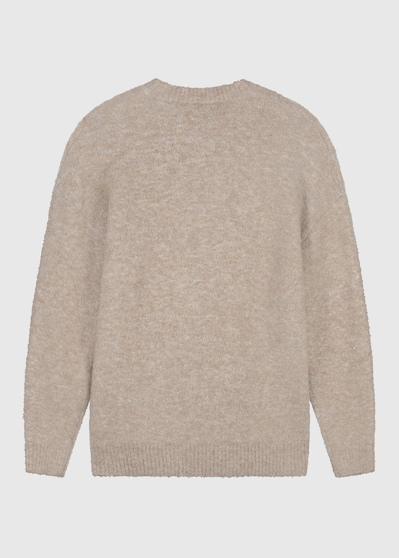 Bouclé Logo Knit - Sand