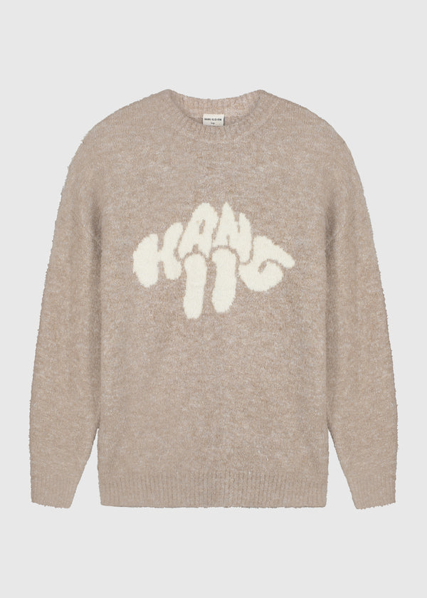 Bouclé Logo Knit - Sand