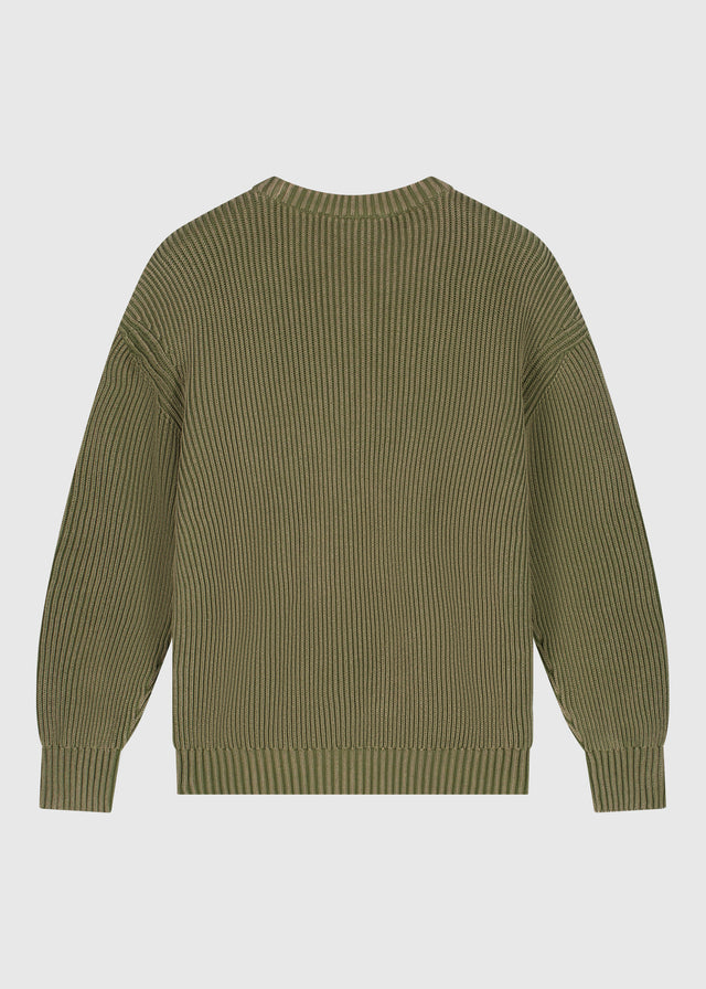 Strickpullover mit Palmenlogo – Olivgrün