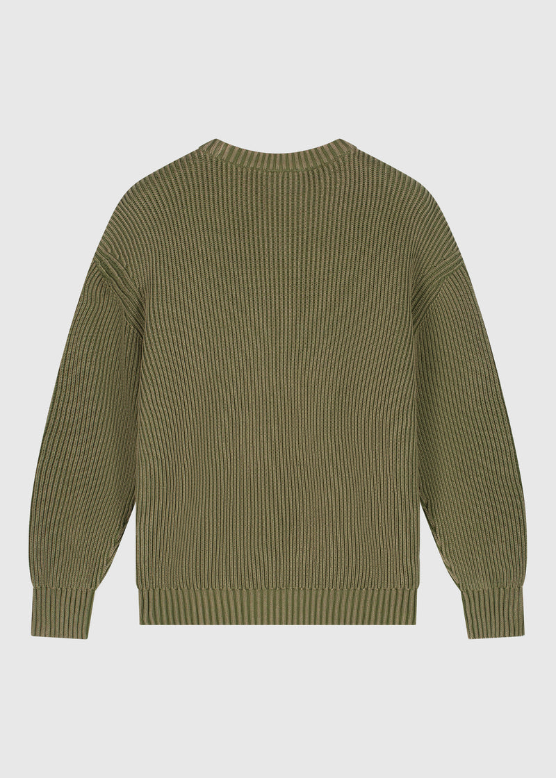 Palm Logo Knit Crewneck - Olive Green