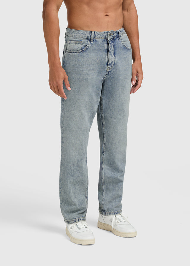 Die Clean Straight Jeans – Pfefferblau 