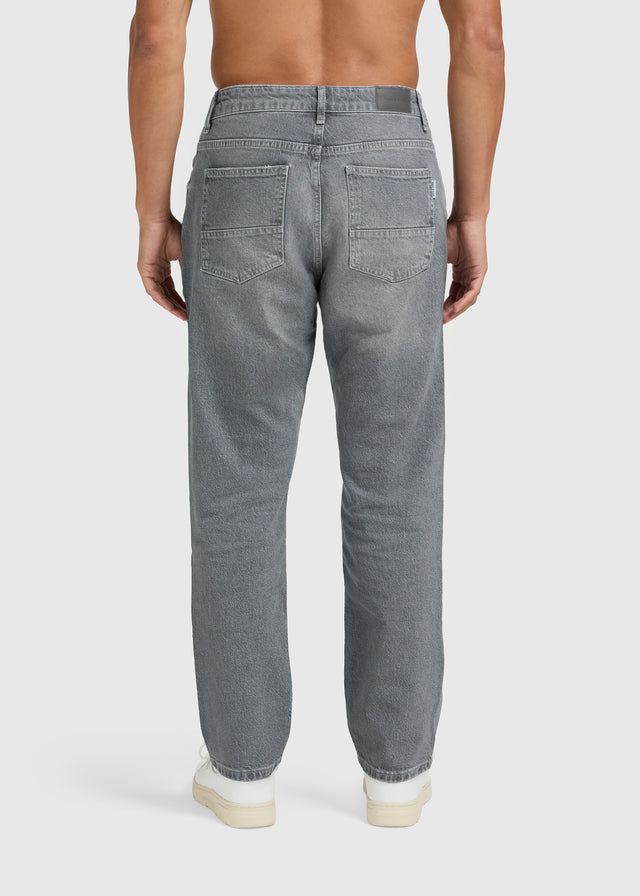 Die Clean Straight Jeans – Grau