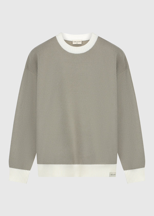 Contrast Knit - Grey