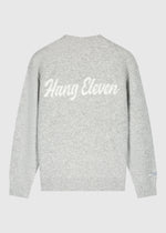 Cozy Brand Knit Crewneck - Grey Melee