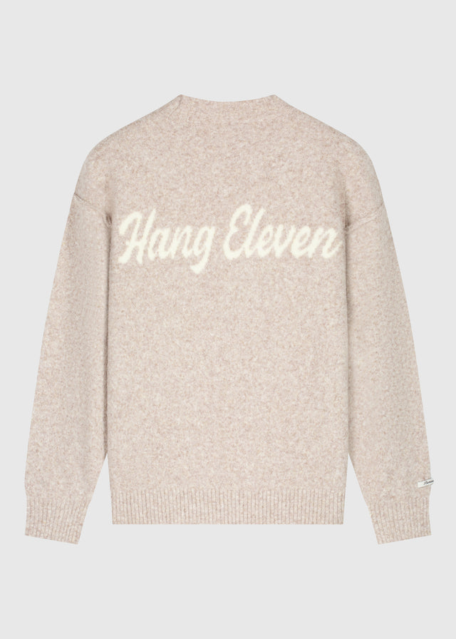 Light Brand Knit Crewneck - Taupe