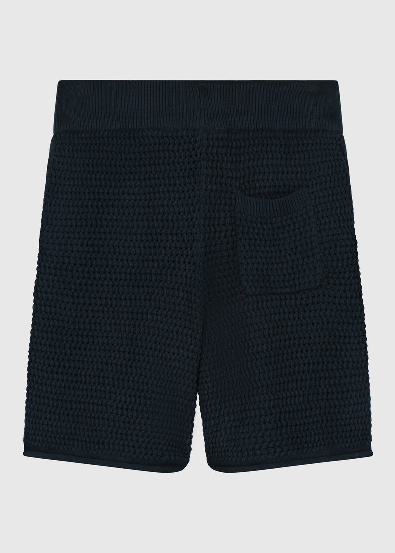 Häkelstrickshorts - Marineblau