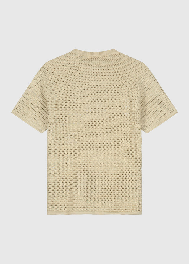 Crochet Knitted Tee - Sand