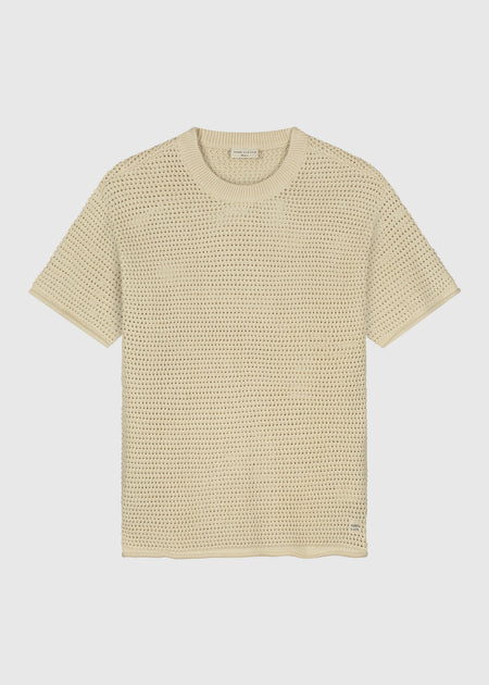Crochet Knitted Tee - Sand