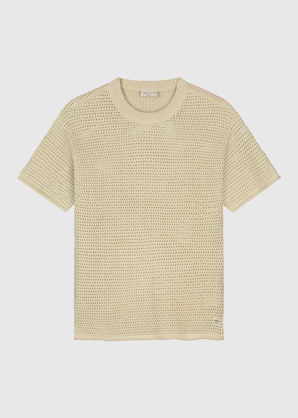 Crochet Knitted Tee - Sand