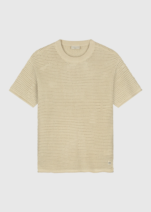 Crochet Knitted Tee - Sand