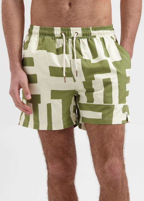Striped Swim Short - Green