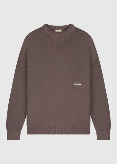 Embro Knit Crewneck - Stone Grey
