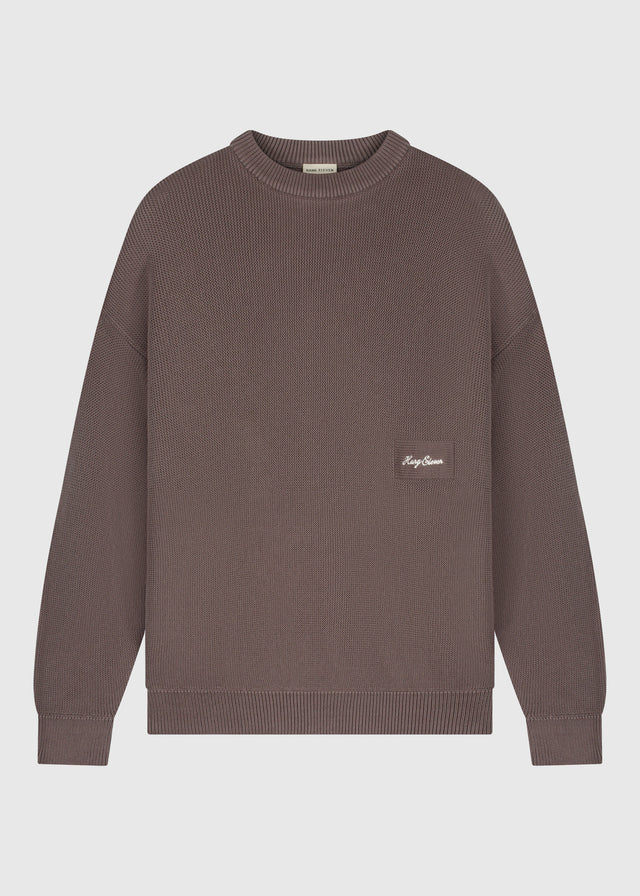 Embro Strickpullover mit Rundhalsausschnitt – Steingrau