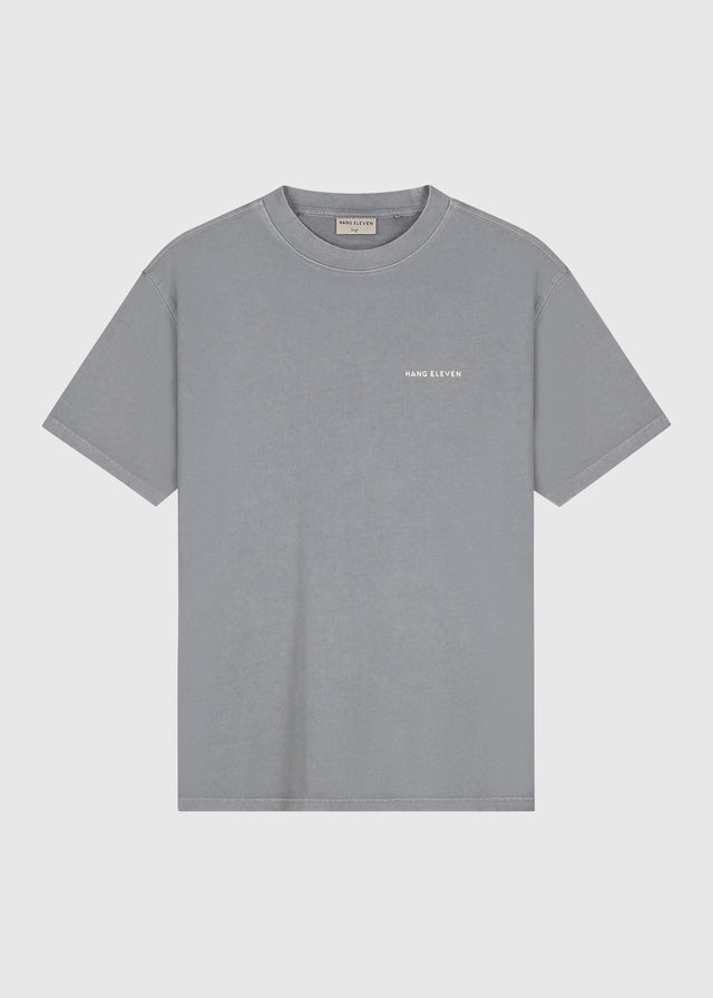 Gewaschenes Essential-T-Shirt – Steingrau