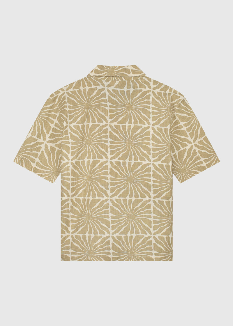 Flower Slub Shirt - Sand