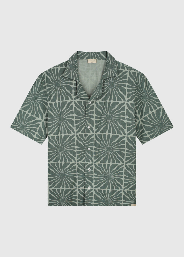 Flower Slub Shirt - Green