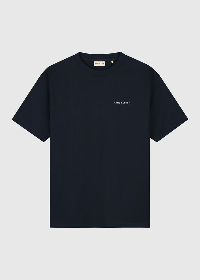 Blumen-T-Shirt – Marineblau
