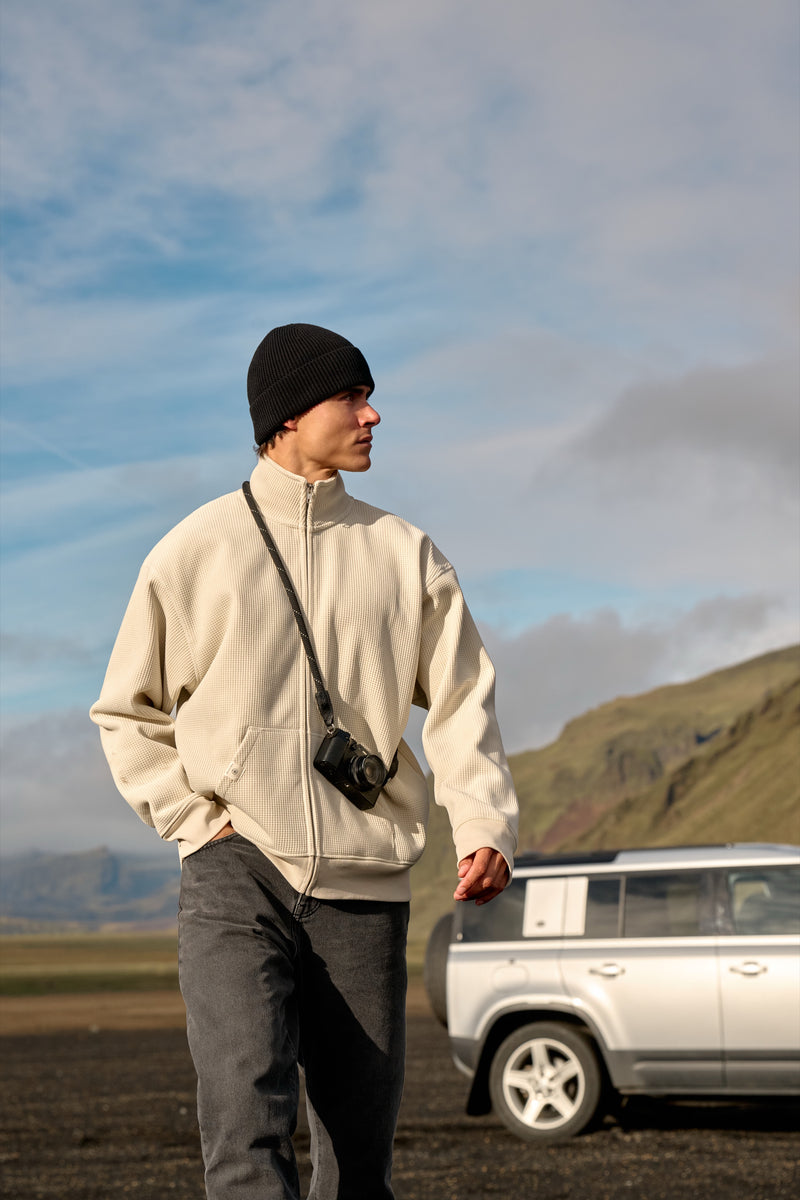 Waffle Full Zip - Sand