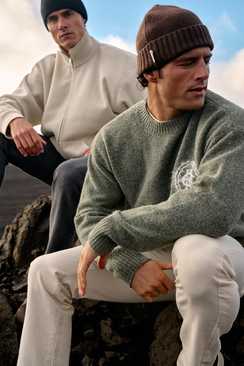 Wool Beanie - Brown