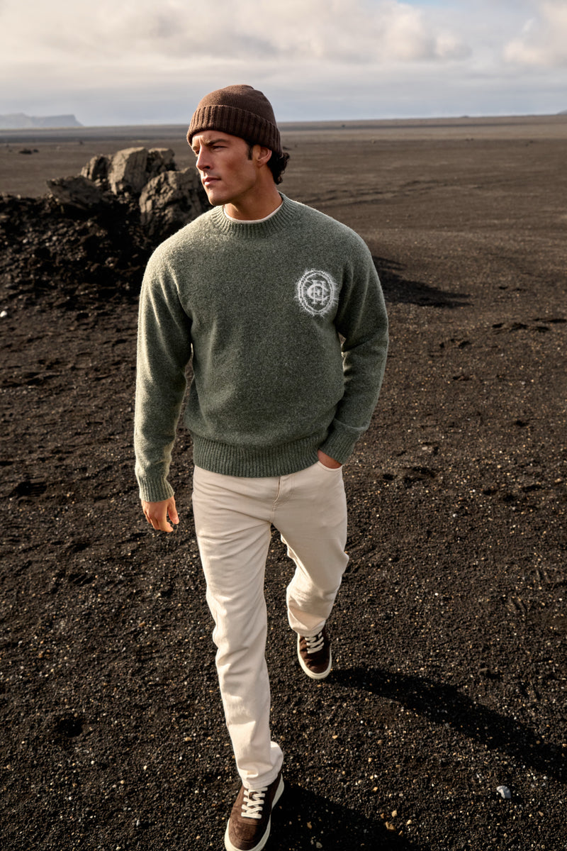 Soft Logo Knit - Dark Green