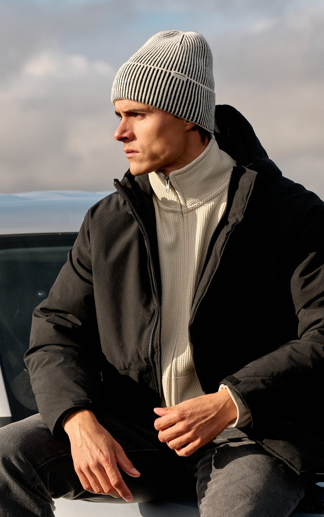 Two Tone Beanie - White