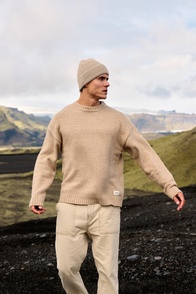 Thomas Knit Crewneck - Dark Sand