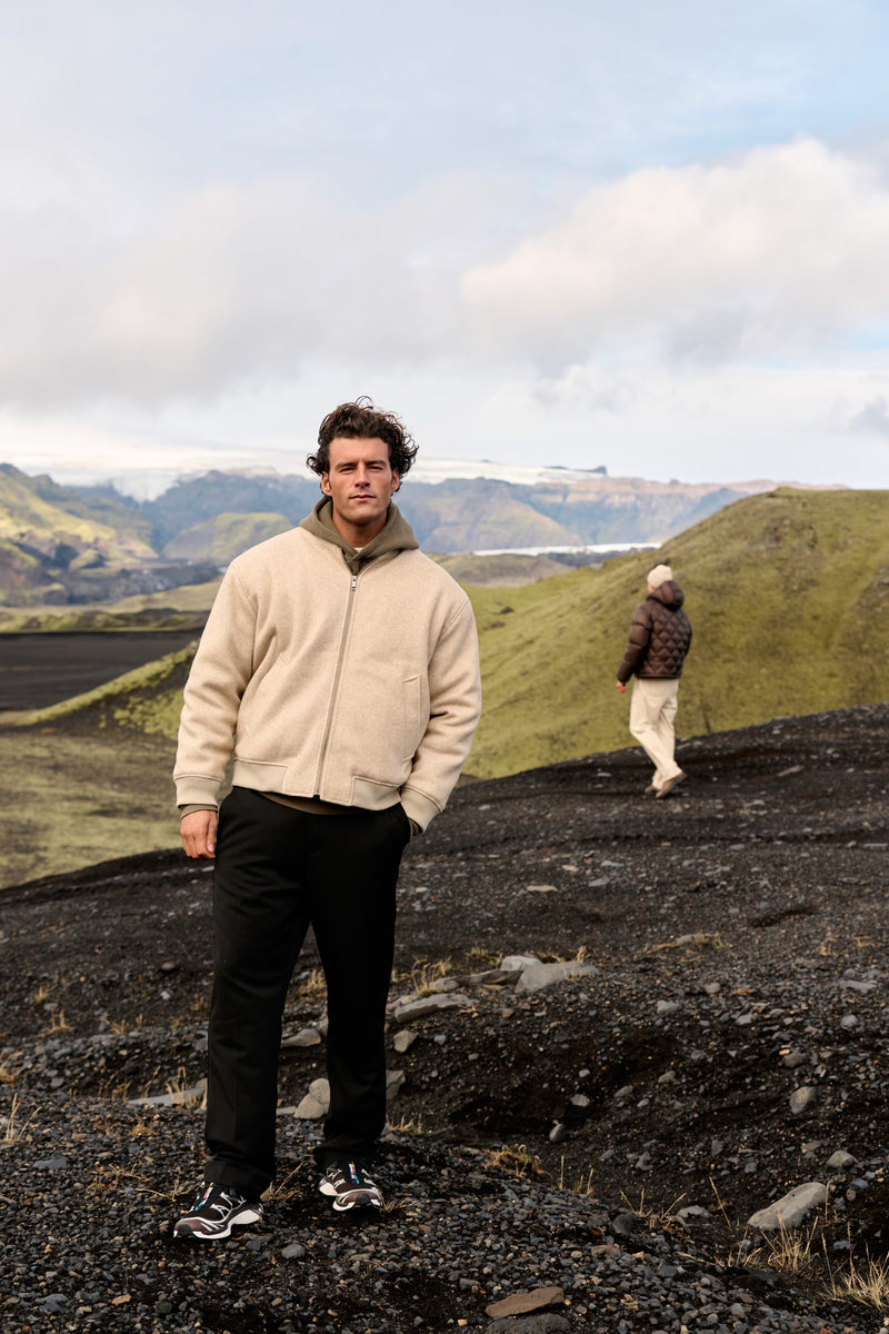 Soft Bomber Jacket - Sand Melange