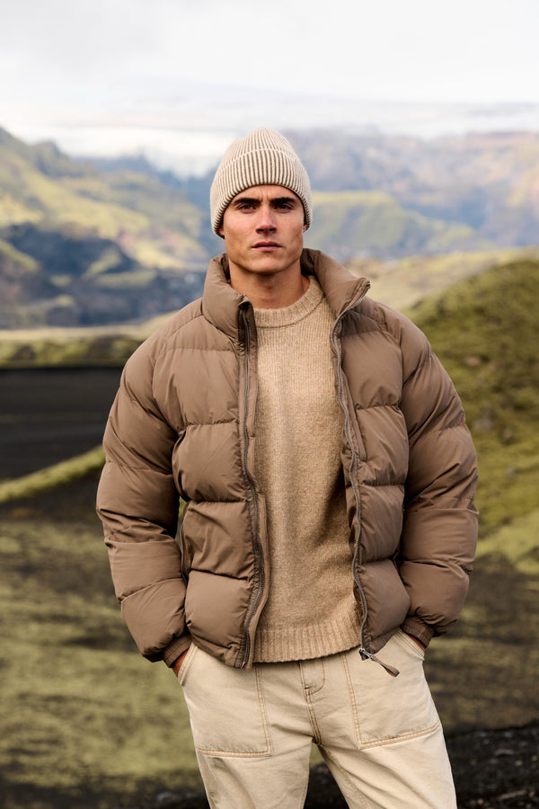 Ribstop Puffer Jacket - Dark Sand
