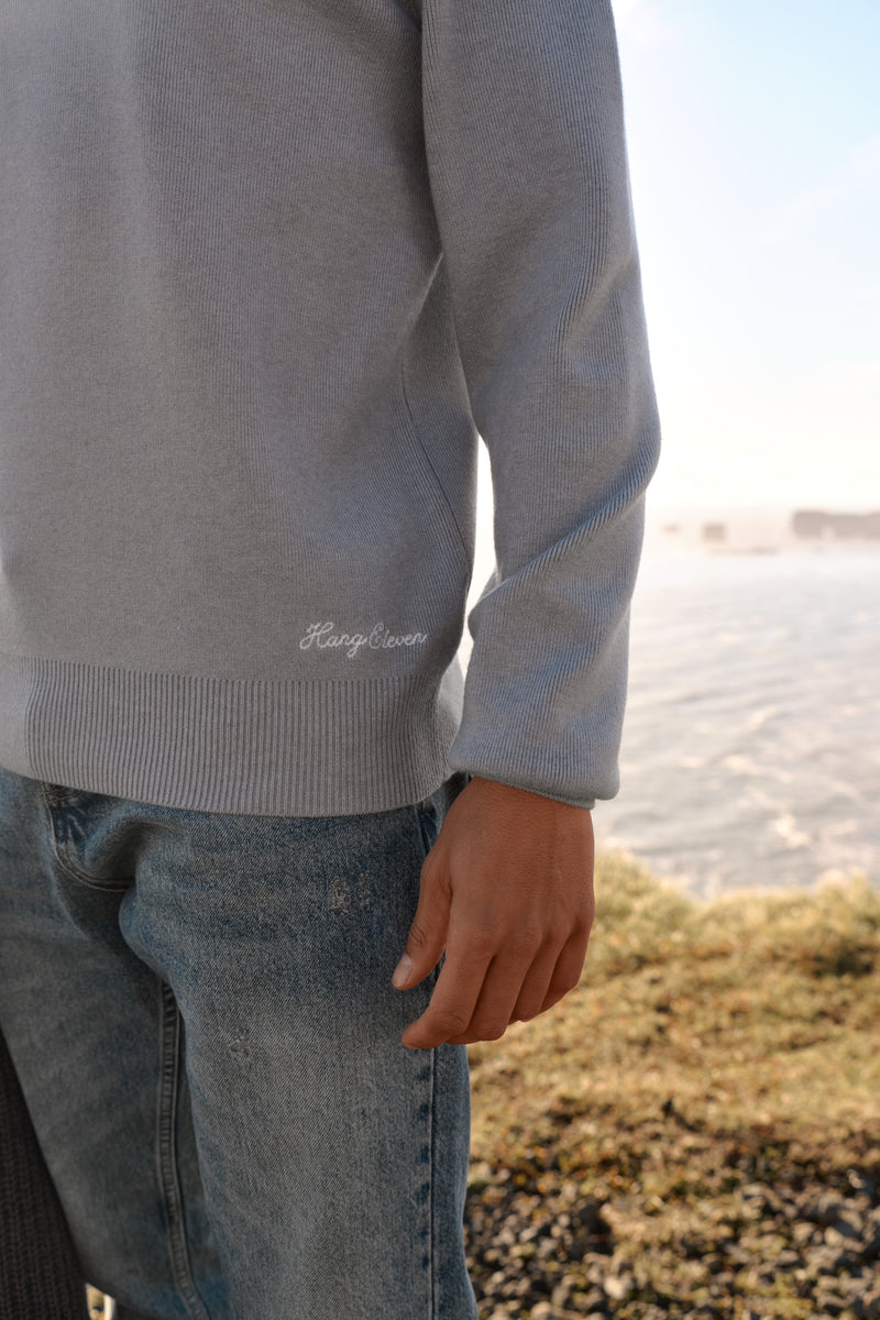 Compact Knit Crewneck - Grey Melee