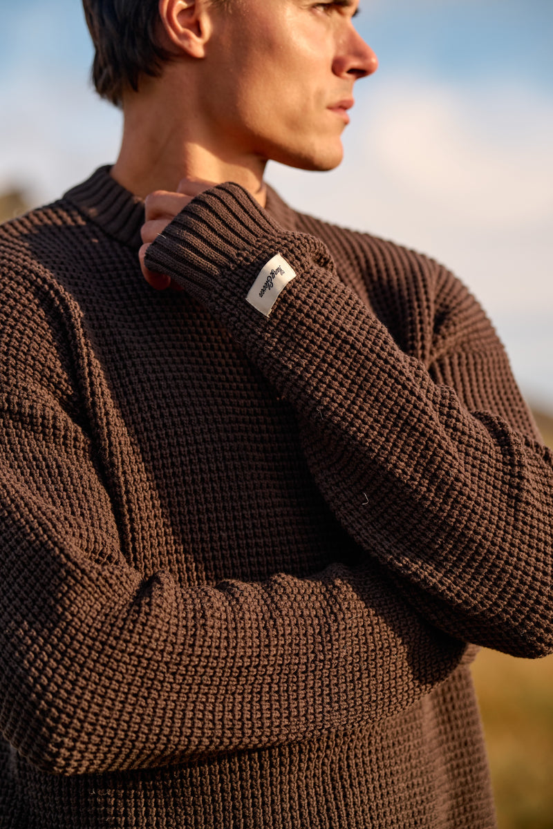 Clean Waffle Knit - Dark Brown