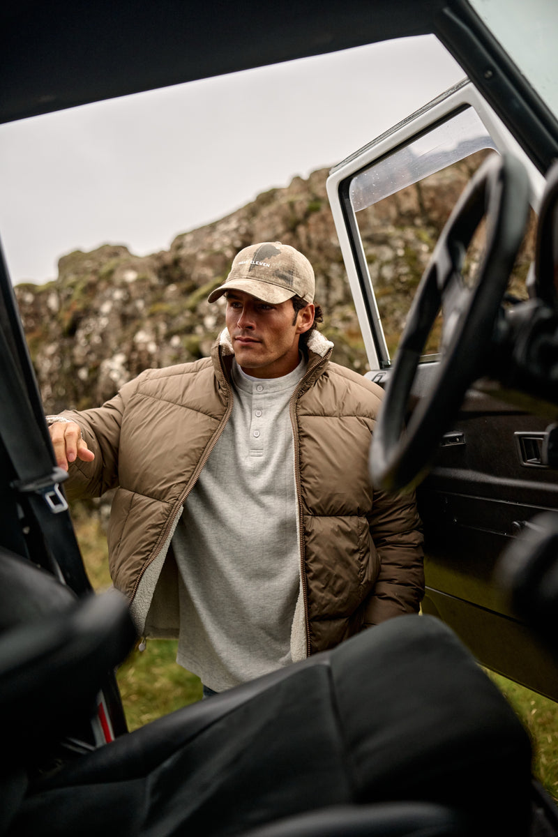 Reversible Puffer Jacket - Dark Sand