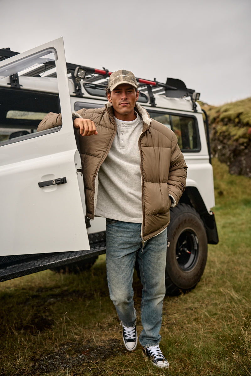 Reversible Puffer Jacket - Dark Sand