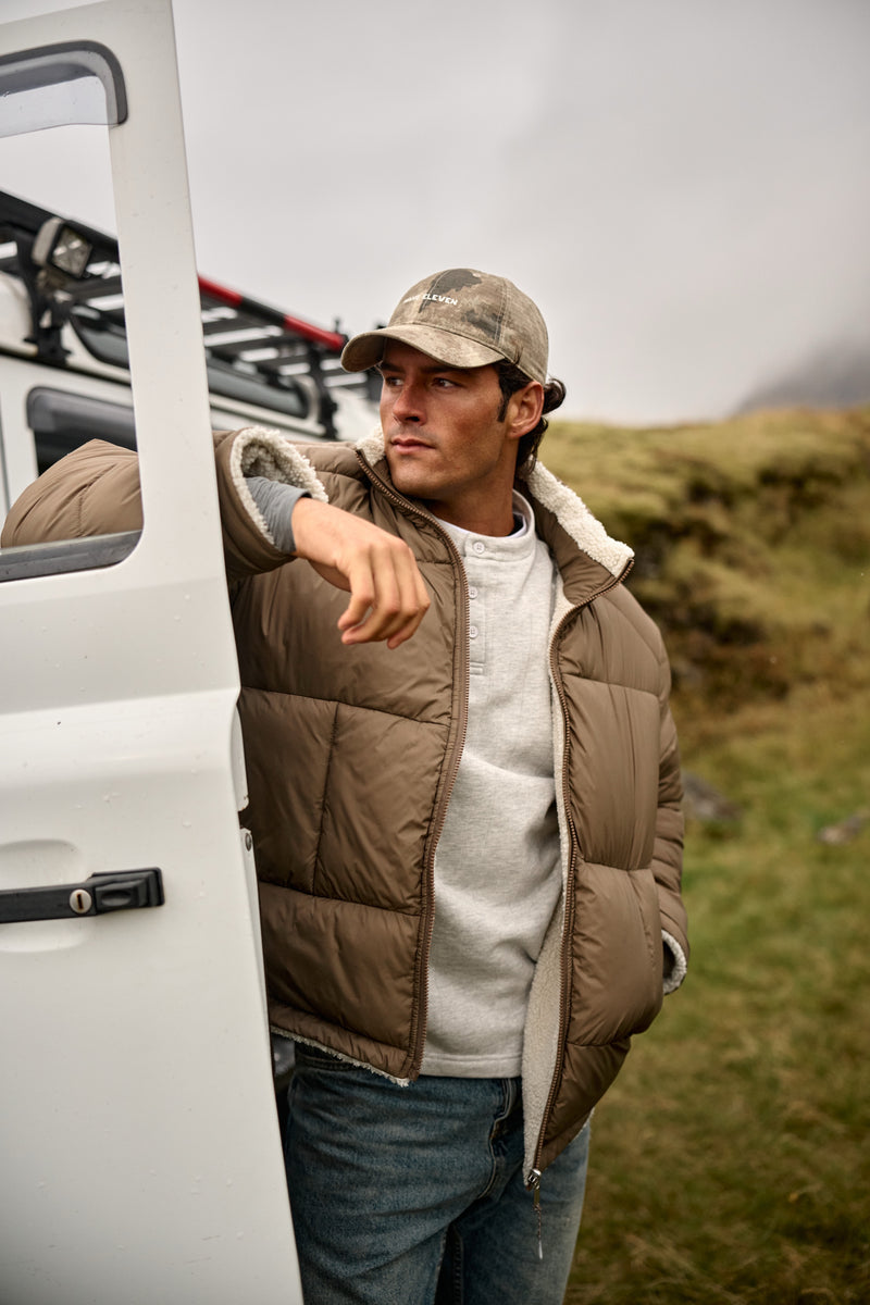 Reversible Puffer Jacket - Dark Sand