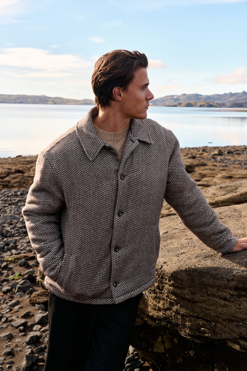 Gefüttertes Overshirt – Braun