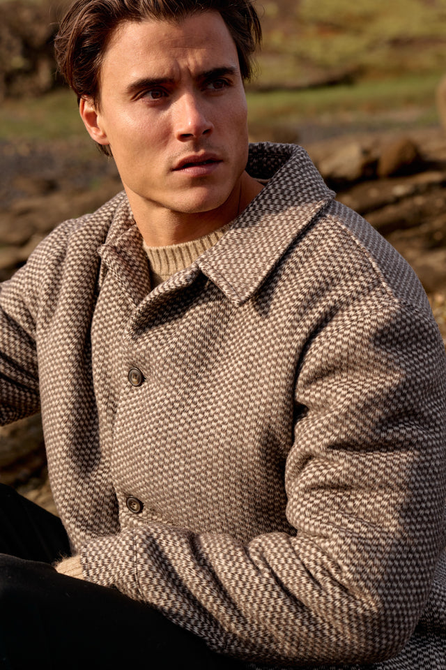 Gefüttertes Overshirt – Braun