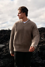 Heavy V-Neck Knit - Desert